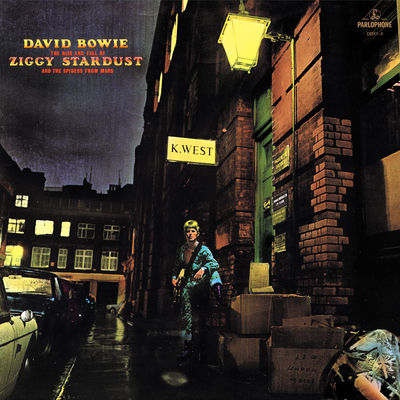 The cover of The Rise and Fall of Ziggy Stardust and the Spiders from Mars by David Bowie