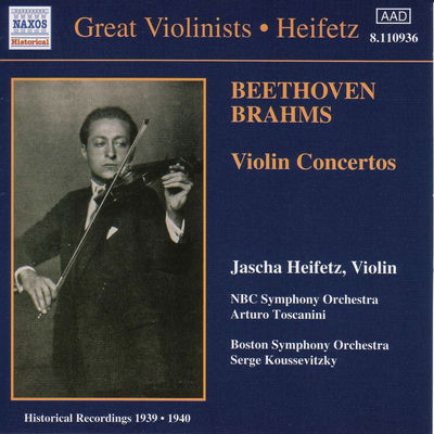 The cover of Beethoven & Brahms: Violin Concertos by Jascha Heifetz