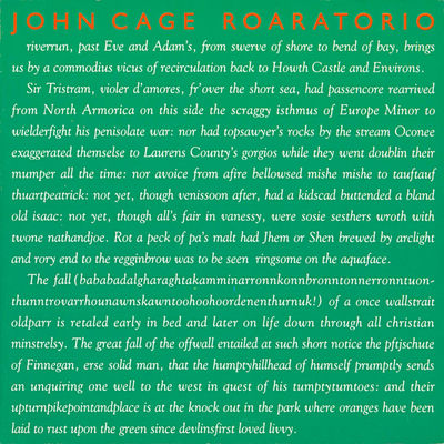 The cover of Roaratorio by John Cage