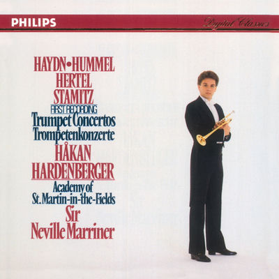 The cover of Haydn, Hummel, Hertel & Stamitz: Trumpet Concertos by Håkan Hardenberger