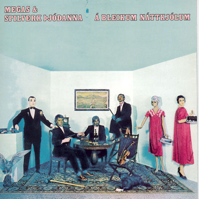 The cover of Á bleikum náttkjólum by Megas & Spilverk þjóðanna