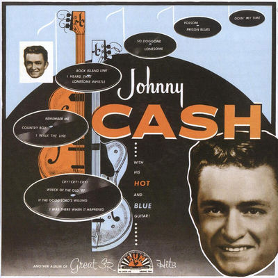 The cover of With His Hot and Blue Guitar by Johnny Cash